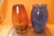 Two Coloured Glass Vases