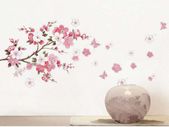 Stylish Peach Blossom Flower Butterfly Wall Stickers DIY ART Mural Decals