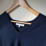 Gerard Darel Navy Blue Wool Cashmere V Neck Cape Poncho Sweater Size 3 Image 2