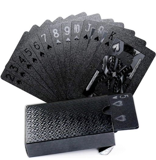 Cool Black Gold Foil Poker Playing Cards, Waterproof Deck of Cards with Gift Box, Use for Party and Game MULTIPLE COLOURS AVAILABLE, SEE PHOTOS (FREE POSTAGE)