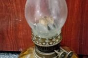 Antique Amber Glass Oil Lamp