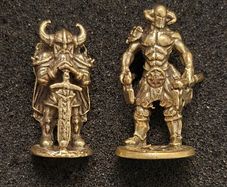 Miniature brass viking figures ( 2 )