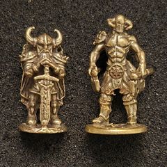Miniature brass viking figures ( 2 )