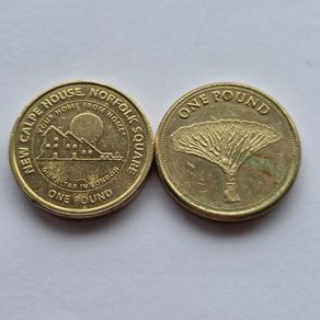 Gibraltar 1 Pound 2 Coins 2018 New Calpe House, 2014 Dragon Tree