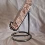 Fossilized wood, Madagascar, Triassic period. With metal display stand. Image 2