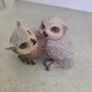 Double Owl resin figurine neat glassy eyes great horned owl Image 2