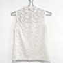 Pre Owned White Floral Lace High-Neck Shell Top Image 4