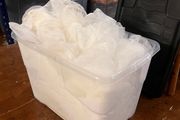 Large Sheer Draping &amp; Blue/White Airscape Fabric Lot