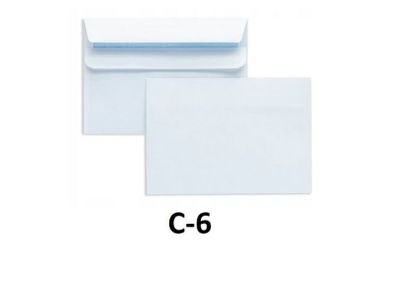 Envelopes C6 SK white (50pcs) self-adhesive
