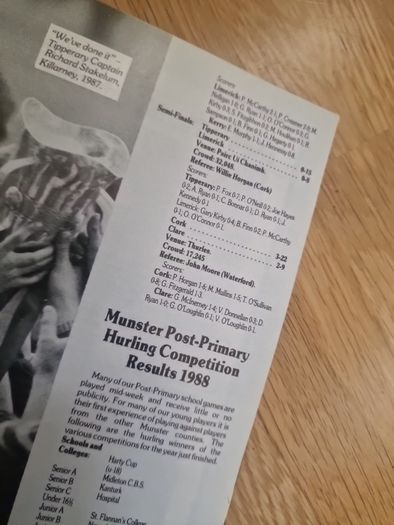 Munster Hurling Final Programme - Tipperary v Cork