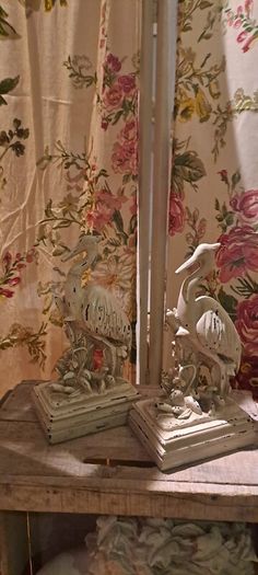 4 Fold Wood Floral Screen