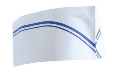 Blue and White Paper Butchers Hat 100 pieces