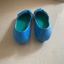 'Panzyl' ladies' blue leather shoes with bow. Image 2