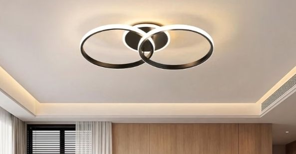 4320LM LED Ceiling Light, 3000K/4500K/6500K with Memory, Modern 3 Rings Ceiling Lamp for Living Room,Bedroom,Office,Kitchen Hallway