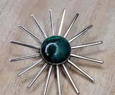 Vintage Sterling Silver Eilat Stone Modernist Brooch