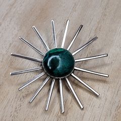 Vintage Sterling Silver Eilat Stone Modernist Brooch