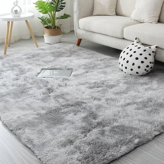 Grey Rugs Living Room 180x270cm Super Soft Fluffy Area Rugs for Bedroom Shaggy Anti-Skid Comfortable Large Rugs Indoor Modern Home Decor Floor Carpet -(Tie-dye