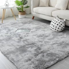 Grey Rugs Living Room 180x270cm Super Soft Fluffy Area Rugs for Bedroom Shaggy Anti-Skid Comfortable Large Rugs Indoor Modern Home Decor Floor Carpet -(Tie-dye