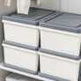 Storage Drawer on Locking Wheels, Tower with Interlocking Hooks for Home Office Closet Bedroom Dorm, Detachable, Free Combination, White and Gray, 4 Drawers Image 4