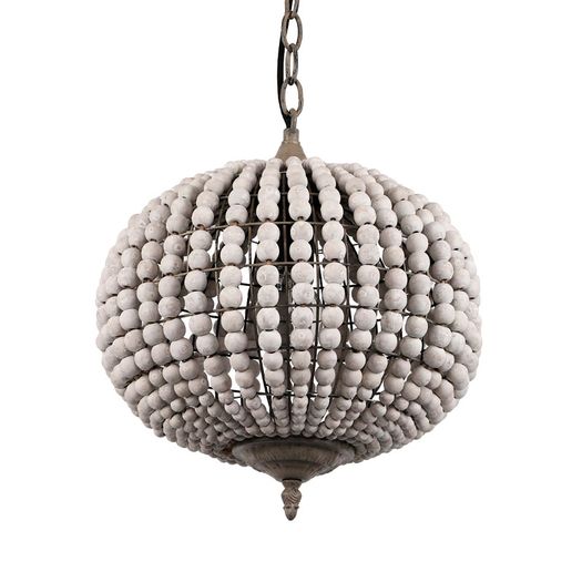 BRAND NEW Vintage country ball nature wooden bead pendant lights 220V led hanging lamp