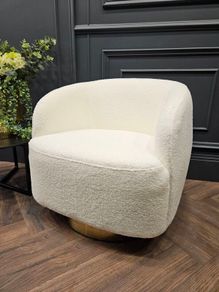 Modern White Lamb Soft Faux Wool Armchair