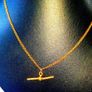 Pristine Vintage 9k Solid Gold T-Bar Necklace Image 6
