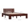 Bed Frame Dark Brown Solid Pine Wood 120x200 cm Image 7