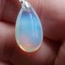 Fabulous Teardrop Sterling Silver Rainbow Moonstone Pendant Set Image 8