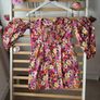 dress Bnwt Bershka 100% cotton floral dress size large off shoulder with sleeves Image 4