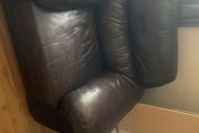 Matching Dark Brown Genuine Leather 2-Seater Sofa + Armchair Set, Ultra Plush Comfort