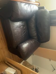 Matching Dark Brown Genuine Leather 2-Seater Sofa + Armchair Set, Ultra Plush Comfort