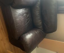 Matching Dark Brown Genuine Leather 2-Seater Sofa + Armchair Set, Ultra Plush Comfort