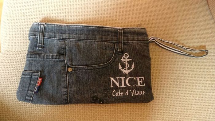 Brand new, denim NICE vanity bag