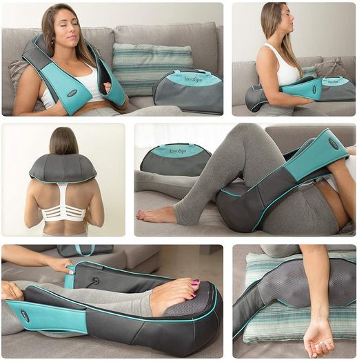 Shiatsu Back Neck and Shoulder Massager with Heat  Deep Tissue 3D Kneading Pillow Massager for Neck, Back, Shoulders, Foot, Legs Electric Full Body Massage, Relieve Muscle pain - Office, Home & Car