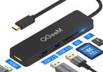 QGeeM USB-C Travel Universal Mini Dock USB Hub & HDMI UHD/4K@30Hz & TF/SD Card Reader (Brand New/Warranty)