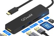 QGeeM USB-C Travel Universal Mini Dock USB Hub &amp; HDMI UHD/4K@30Hz &amp; TF/SD Card Reader (Brand New/Warranty)