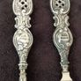 Victorian toilet set consisting of a button hook and a nail file silver 925 Image 2