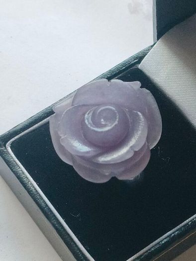 Lavender Jade Petal Sterling Silver Ring