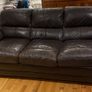 3 + 2 Brown Leather Sofa Set - Excellent Condition Image 2