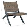 Relaxing Chair Grey Natural Kubu Rattan and Solid Mahogany Wood Image 7