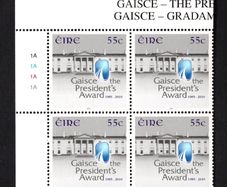 2010 Ireland 25th Anniversary of Gaisce - The President's Award Commemorative Stamps Plate Block 1A1A1A1A Mint Never Hinged (MNH)