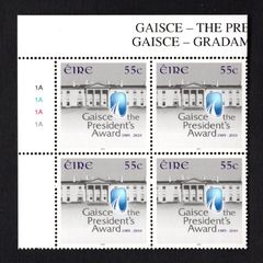 2010 Ireland 25th Anniversary of Gaisce - The President's Award Commemorative Stamps Plate Block 1A1A1A1A Mint Never Hinged (MNH)