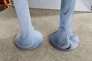 Set of 2 Colored glass Pud Vases / candlestick.