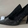 Black sparkle two toned high heeled shoes Image 2