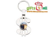 Personalised Photo Fidget Spinner Key Ring (dollar Shape, Silver)