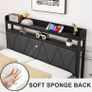 3ft Single Bed Frame with LED Lights Storage Upholstered Headboard and Charging Station Image 7