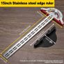 Precision Metal Angle Ruler - Adjustable Rotation Head, Metric/Imperial Measurements, Waterproof & Rustproof, Ideal for Carpentry & Woodworking Projects, Wall-Mounted Storage Cover not included Image 8