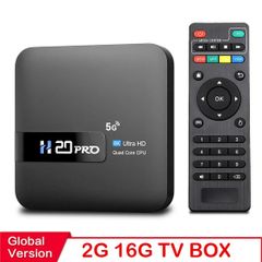 H20PRO Android TV Box With Voice Assistant 2.4&5.8G Dual Wifi 100LAN Support 1080P Video 4K 3D Media player