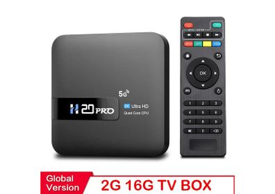 H20PRO Android TV Box With Voice Assistant 2.4&5.8G Dual Wifi 100LAN Support 1080P Video 4K 3D Media player