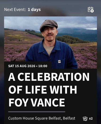 Foy Vance Tickets x2
